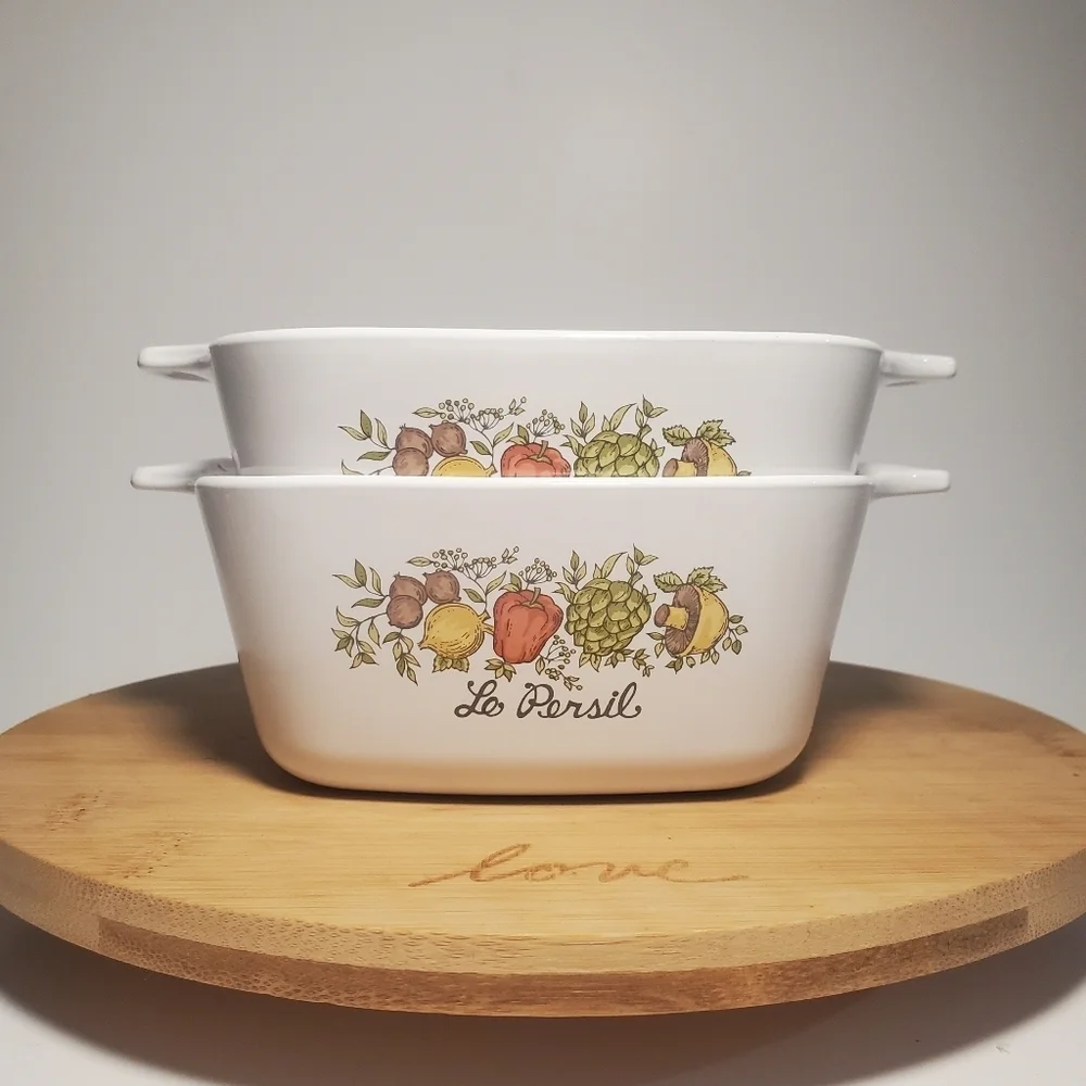 VINTAGE a Pair CorningWare Petite Casserole Dish, Spice of Life 